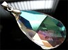 Kristallen hanger druppel met klemmetje ca. 52x22 mm Kristal ab  
