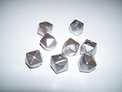 Acryl parel kubus 11x12 mm Zilvergrijs