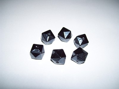 Acryl parel kubus 11x12 mm Zwart