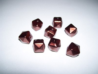Acryl parel kubus 11x12 mm  Bruin