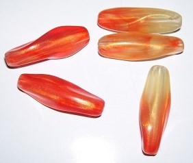 Acryl kraal ovaal gedraaid 36x13 mm Oranje
