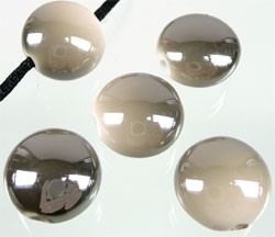 Acryl kraal plat rond duo kleur 17 mm Lichtgrijs 