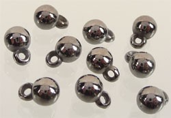 Acryl hanger/bedel metal look bol 9x6 mm Black Nickelkleurig 
