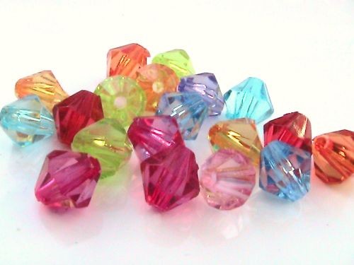 Acryl mix facet bicone 8 mm Multicolor
