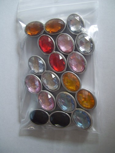 Verdelers acryl metallook 40x15 mm zakje  9 stuks diverse kleuren 