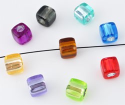 Acryl kralen mix  kubus ca. 7 mm Multicolor 