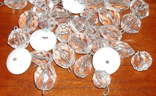 Acryl kettel kralenmix Wit/Transparant  