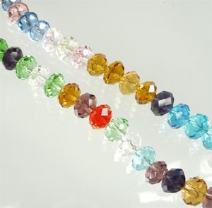 Glas kristal mix rondel facet geslepen  ca. 8x5 mm Multicolor  